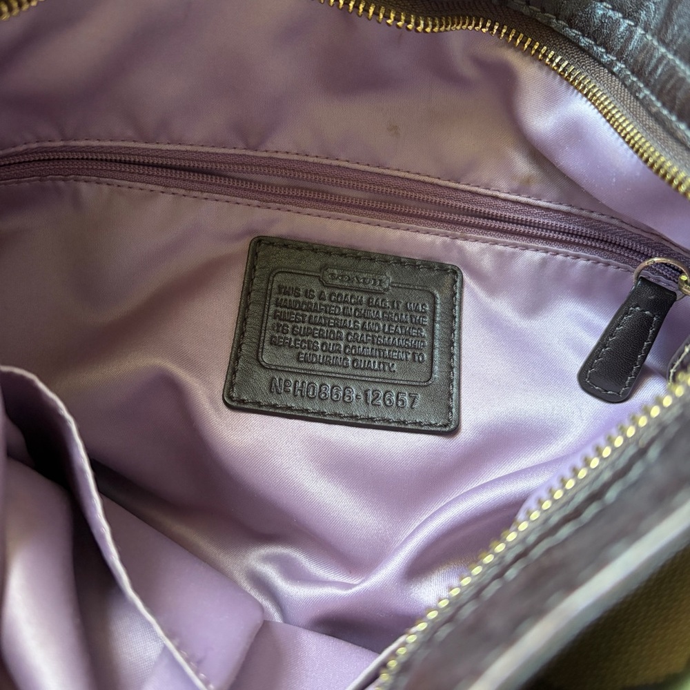 Coach Zoe Lg Signature Shoulder & Tote Bag in Beige Canvas with Brown Leather - Picture 11 of 16
